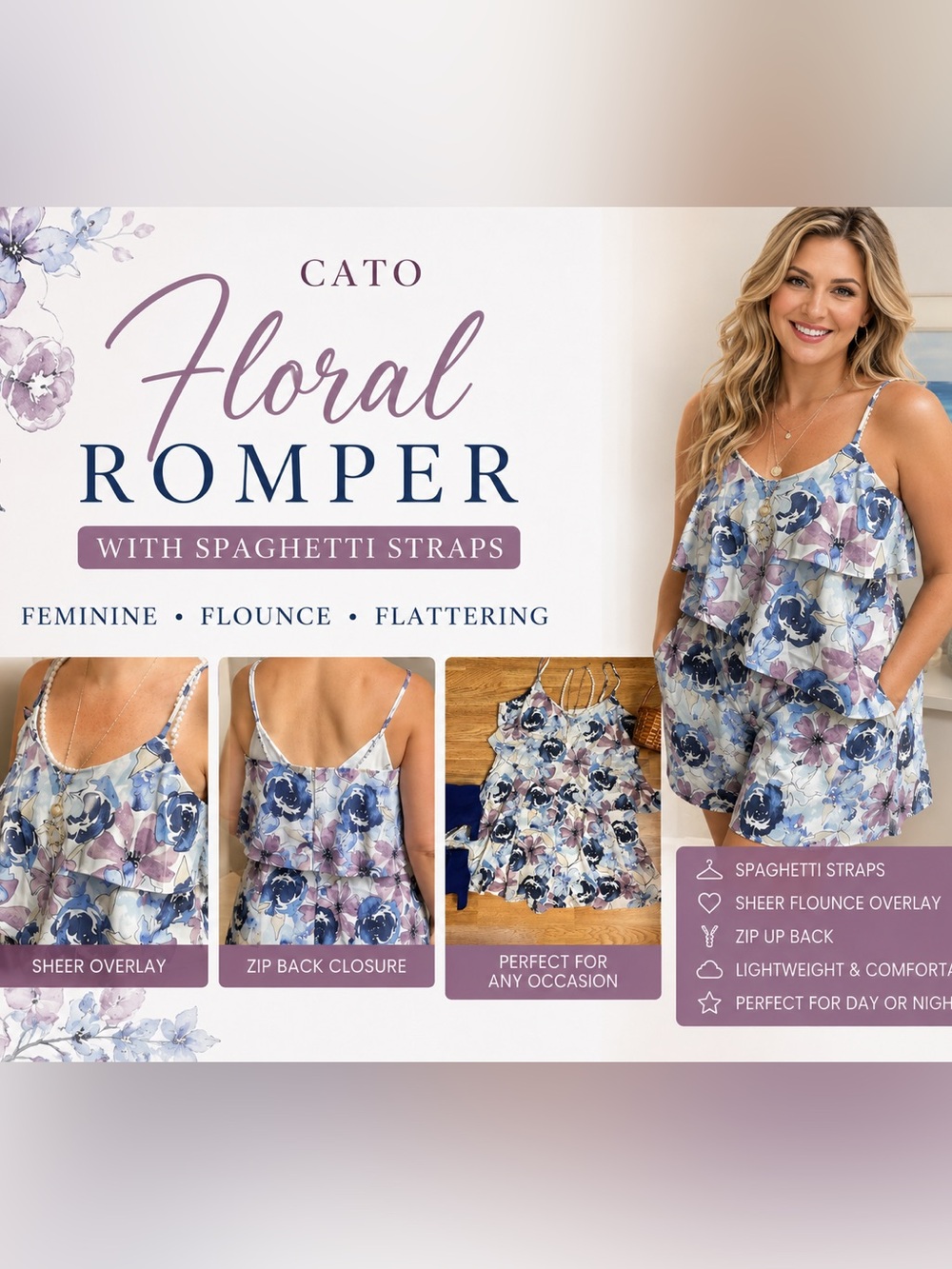 Floral Romper with Spaghetti straps